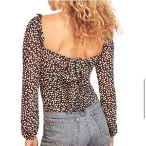 Reformation Bacio Top in Pearls long sleeve